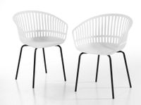 2er-Set luxuriöse Stapelbare Sühle, ca. 55 x 61,5 x 46 cm - Weiß