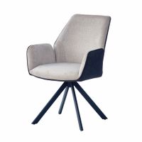 2er-Set Esszimmerstuhl, gepolstert aus Samtbezug mit Metallstruktur, ca. 62 x 58,5 x 87,5cm - Beige