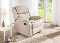 TV-Relaxsessel mit verstellbarer Relaxfunktion, ca. 96 x 87 x 108 cm - Creme in Lederoptik