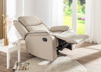 TV-Relaxsessel mit verstellbarer Relaxfunktion, ca. 96 x 87 x 108 cm - Creme in Lederoptik