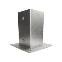 2tlg. Pfostenträger Aufschraubhülse, ca. 10,1 x 10,1 cm Metallfarben