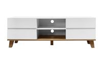 TV-Lowboard mit 4 Türen & 2 Fächer, ca. 150 x 39,5 x 54 cm - Weiß