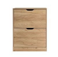 Schuhschrank mit 2 Fächer, ca. 62 x 24 x 80 cm - Holznaturfarben