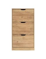 Schuhschrank mit Melaminbeschichtung, ca. 62 x 24 x 115,5 cm – Mittelbraun mit Holzmaserung