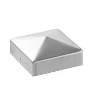10tlg. Pfostenkappen aus beschichtetem Stahl, ca. 7,1 x 7,1 cm - Metallfarben