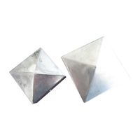 10tlg. Pfostenkappen aus beschichtetem Stahl, ca. 7,1 x 7,1 cm - Metallfarben