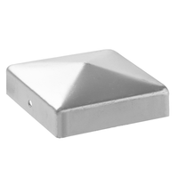 10tlg. Pfostenkappen aus beschichtetem Stahl, ca. 9,1 x 9,1 cm - Metallfarben