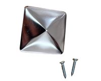 4tlg. Pfostenkappen aus Edelstahl, ca. 7,1 x 7,1 cm  
