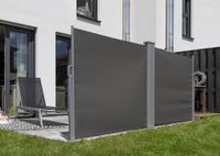 Doppel - Seitenmarkise aus Polyester, ca. 6,0 x 1,5 m - Anthrazit
