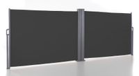 Doppel - Seitenmarkise aus Polyester, ca. 6,0 x 1,5 m - Anthrazit