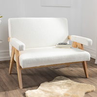 2-Sitzer Sofa mit Armlehne, ca. 111 x 82,5 x 84,5 cm - Weiß