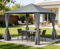 Pavillon mit Netzseiten ca. 300 x 300 x 260 cm – Grau