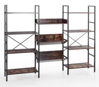 Wohnzimmerregal, ca. 185 x 30 x 147 cm - Braun