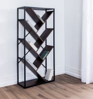 Aysmetrisches Wohnzimmerregal, ca. 74 x 30 x 153 cm - Braun
