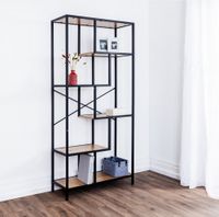 Standregal, ca. 83 x 34 x 185 cm – Braun/Schwarz