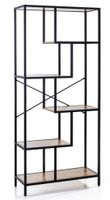 Standregal, ca. 83 x 34 x 185 cm – Braun/Schwarz