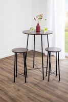 3tlg. Bistro-Set,  ca. 110 x 50 x 47 cm - Braun