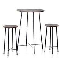 3tlg. Bistro-Set,  ca. 110 x 50 x 47 cm - Braun