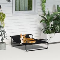 PawHut Erhöhtes Hundebett, Haustierbett mit atmungsaktivem Mesh-Bezug Schwarz