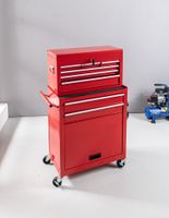 2 in 1 Werkstattwagen 6 Schubladen ca. 60 cm rot