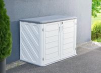 Gartenschrank /Universalschrank /  Aufbewahrungsschrank ,ca.130 x 75 x 100 cm - Weiß/Grau