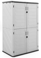Gartenschrank /Universalschrank / Aufbewahrungsschrank ,ca.130 x 75 x 19 0cm - Weiß/Grau