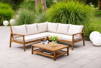 15tlg. Ecklounge-Set Melone aus Akazienholz