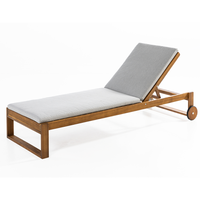 Garten-Sonnenliege inkl. Kissen aus Akazienholz, ca. 197 x 71 x 30 cm - Braun