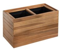 Quadratischer Pflanzkübel geölt aus Akazienholz, ca. 57 x 30 x 35 cm - Braun