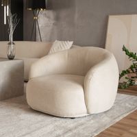 Home Deluxe Sessel Webstoff Beige CASARA - 99 x 72 x 104