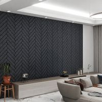 Home Deluxe Akustikpaneel Fischgrätenoptik VEGA Black Oak 6er Set - 80 x 40 cm