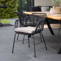 HOME DELUXE Gartenstuhl inkl, Sitzkissen TARA - 2er Set