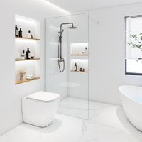 HOME DELUXE-Duschabtrennung BAKI Aluminium - 90 x 200 cm