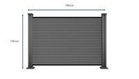 WPC-Sichtschutzzaun Valla - 1x Element + 2x Pfosten - Grau