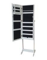 Schmuckschrank mit Spiegel, ca. 40 x 35 x 150 cm – Weiß