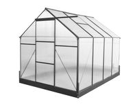 Aluminium Gewächshaus mit Dachfenster "Hanoi" , ca. 250 x 190 x 207 cm - Silber