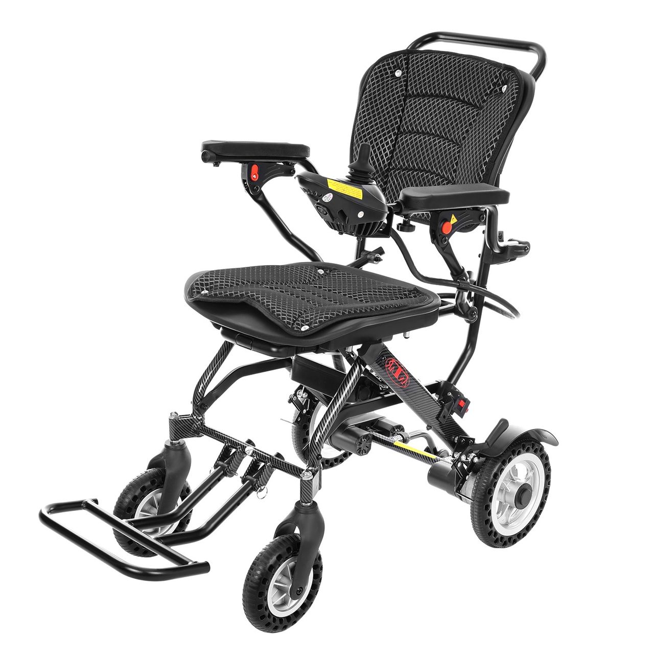 ANTAR elektrischer Rollstuhl faltbar Carbon  AT52326, Akku 10 A, 10 km/h