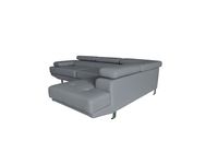 Ecksofa mit verstellbaren Kopf- und Arm-Funktionen - Grau