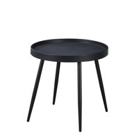 Beistelltisch mit Metallbeinen und Pulverbeschichtung, ca. 49,5 x 49,5 x 47,5 cm - Schwarz