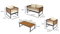 11tlg. Gartenmöbelset aus Holz - Khaki