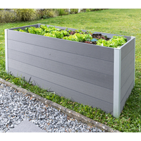 Hochbeet "Carmeno" aus WPC und Aluminium, ca. 160 x 70 x 75 cm - Grau 