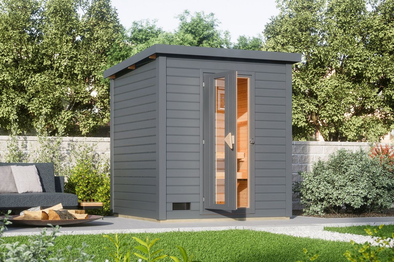 Karibu Saunahaus Telo 2 terragrau