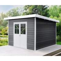 WPC Gartenhaus mit Aluminiumrahmen, ca. 347 x 344 x 244 cm - Anthrazit/Weiß