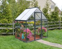 Gewächshaus Hybrid 6X4 Alu Grau 185x126cm