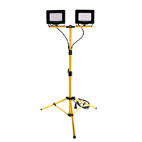 LED Baustrahler mit Stativ, 2x 50 W, 4000 K (neutralweiß)