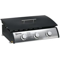 Gasgrill, Tischgrill BBQ mit 3 Brennern, Tischgasgrill mit Schlauch, Deckel