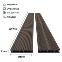 1m² WPC Terrassendiele mit Zubehör – Braun