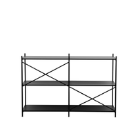 Regal aus Holz-Metall, ca. 140 x 44 x 90 cm - Schwarz
