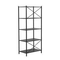 Regal aus Holz-Metall, ca. 70 x 45 x 168 cm - Schwarz