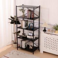 Regal aus Holz-Metall, ca. 70 x 45 x 168 cm - Schwarz